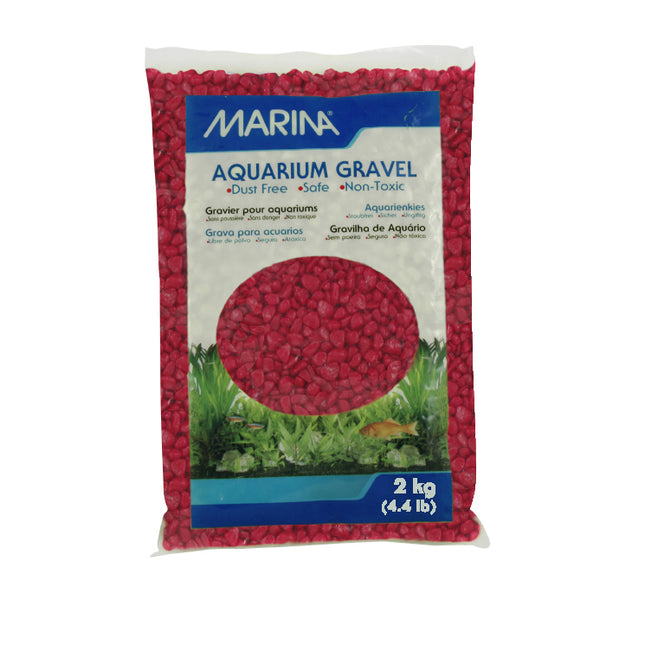 Marina Decorative Aquarium Gravel - Red - 2 kg (4.4 lbs)